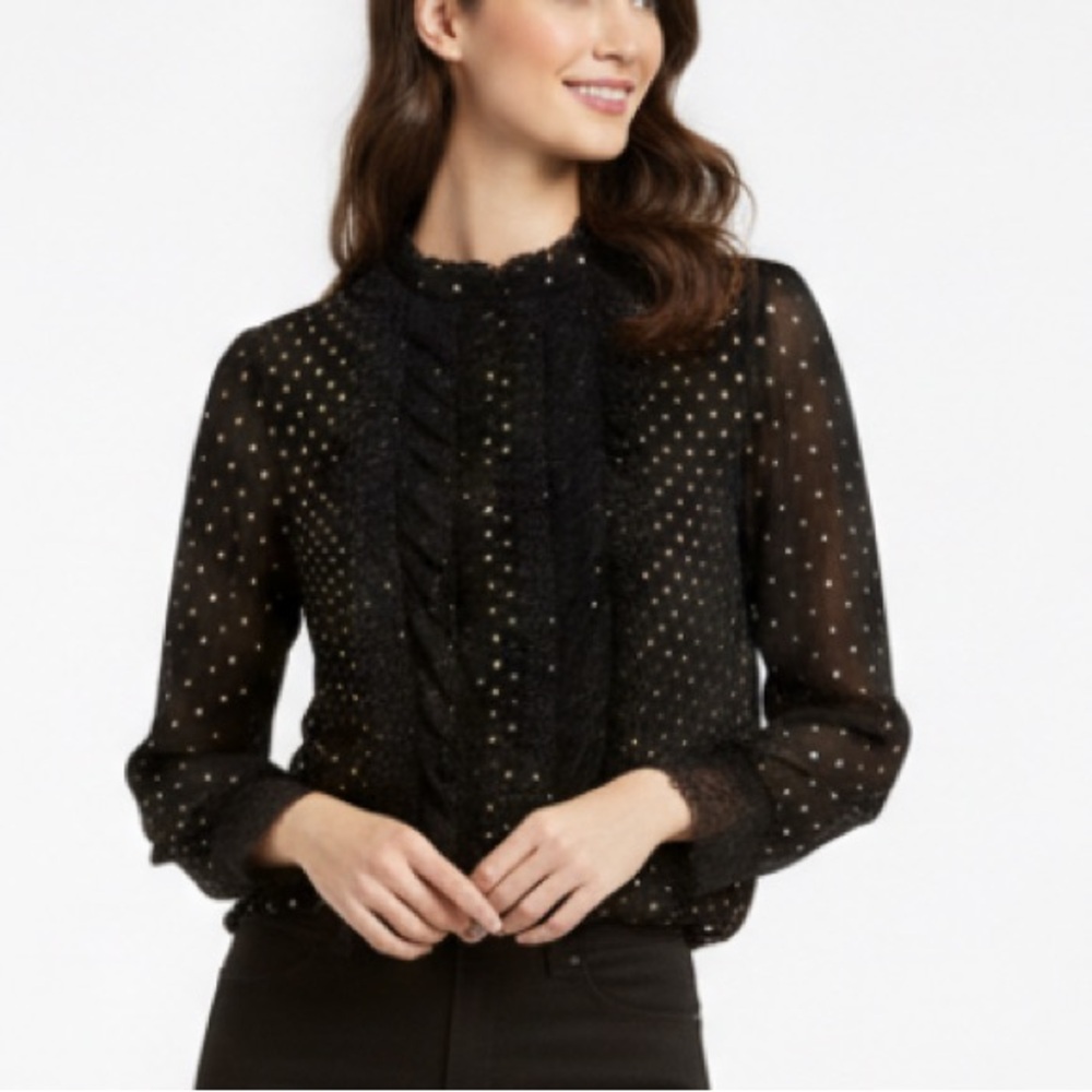 Topshop| Blouse With Lace and Gold Pattern